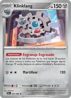 Carta Klinklang de la expansión Fulgor Negro, número 063/86