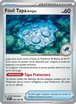 Carta Fósil Tapa Antiguo de la expansión Fulgor Negro, número 080/86