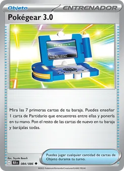 Carta Pokégear 3.0 de la expansión Fulgor Negro, número 084/86
