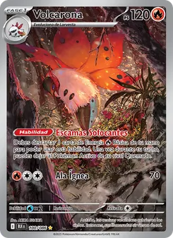 Carta Volcarona de la expansión Fulgor Negro, número 100/86