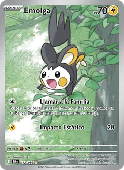 Carta Emolga de la expansión Fulgor Negro, número 112/86