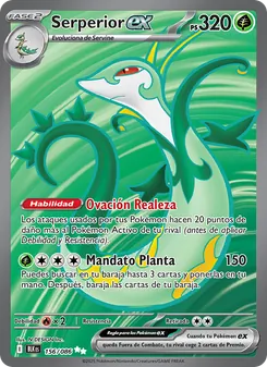 Carta Serperior ex de la expansión Fulgor Negro, número 156/86