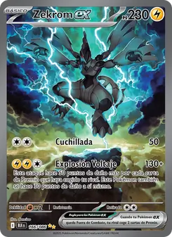 Carta Zekrom ex de la expansión Fulgor Negro, número 166/86