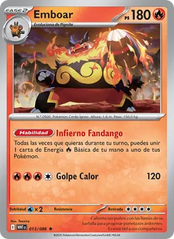 Carta Emboar de la expansión Llama Blanca, número 013/86