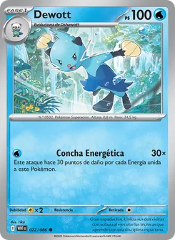 Carta Dewott de la expansión Llama Blanca, número 022/86