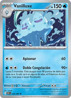 Carta Vanilluxe de la expansión Llama Blanca, número 029/86