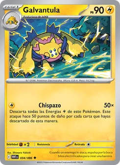 Carta Galvantula de la expansión Llama Blanca, número 034/86