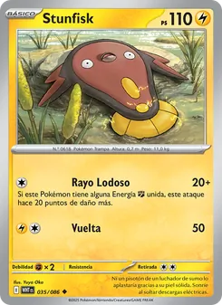 Carta Stunfisk de la expansión Llama Blanca, número 035/86