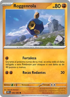 Carta Roggenrola de la expansión Llama Blanca, número 046/86