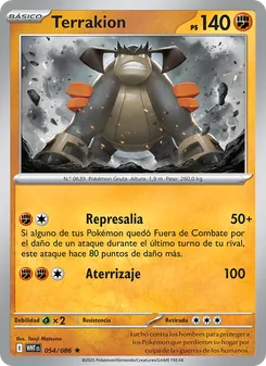 Carta Terrakion de la expansión Llama Blanca, número 054/86