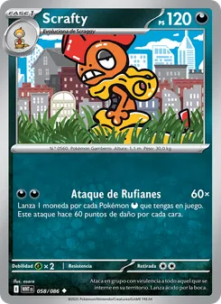 Carta Scrafty de la expansión Llama Blanca, número 058/86