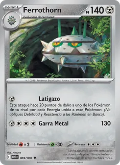 Carta Ferrothorn de la expansión Llama Blanca, número 069/86