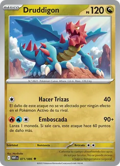 Carta Druddigon de la expansión Llama Blanca, número 071/86