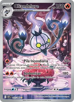 Carta Chandelure de la expansión Llama Blanca, número 103/86