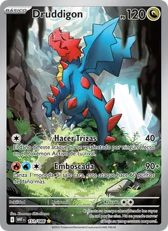 Carta Druddigon de la expansión Llama Blanca, número 151/86
