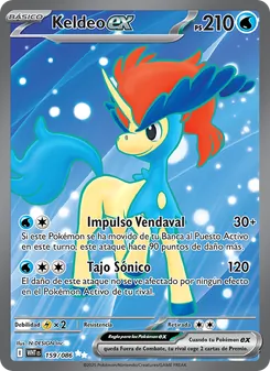 Carta Keldeo ex de la expansión Llama Blanca, número 159/86