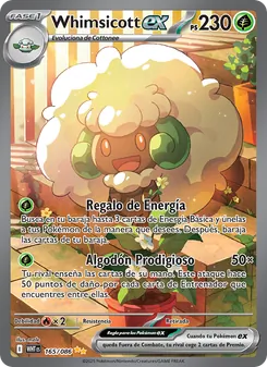 Carta Whimsicott ex de la expansión Llama Blanca, número 165/86