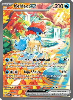 Carta Keldeo ex de la expansión Llama Blanca, número 167/86