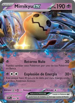 Carta Mimikyu ex de la expansión SVP Black Star Promos, número 004/225