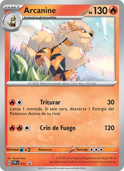 Carta Arcanine de la expansión SVP Black Star Promos, número 011/225