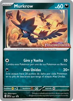 Carta Murkrow de la expansión SVP Black Star Promos, número 021/225