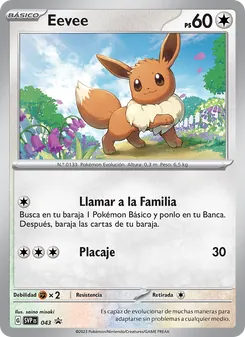 Carta Eevee de la expansión SVP Black Star Promos, número 043/225