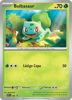Carta Bulbasaur de la expansión SVP Black Star Promos, número 046/225
