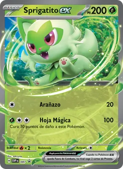 Carta Sprigatito ex de la expansión SVP Black Star Promos, número 087/225