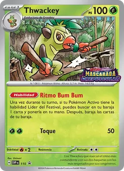 Carta Thwackey de la expansión SVP Black Star Promos, número 115/225