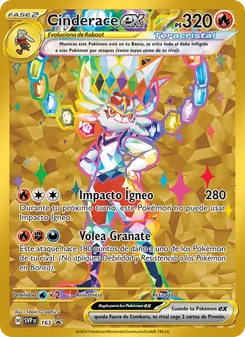 Carta Cinderace ex de la expansión SVP Black Star Promos, número 163/225