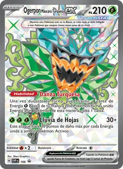 Carta Ogerpon Máscara Turquesa ex de la expansión SVP Black Star Promos, número 166/225