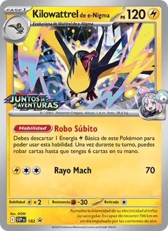 Carta Kilowattrel de e-Nigma de la expansión SVP Black Star Promos, número 182/225