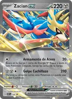 Carta Zacian ex de la expansión SVP Black Star Promos, número 198/225