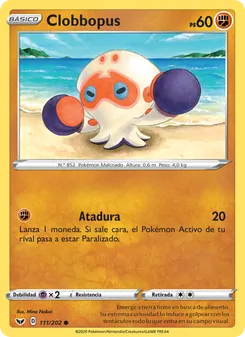 Carta Clobbopus de la expansión Espada y Escudo, número 111/202