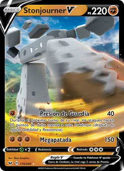 Carta Stonjourner V de la expansión Espada y Escudo, número 115/202