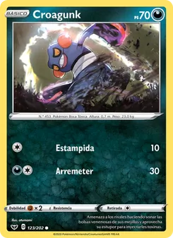 Carta Croagunk de la expansión Espada y Escudo, número 123/202