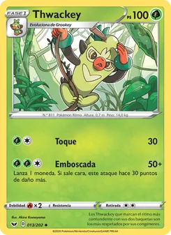 Carta Thwackey de la expansión Espada y Escudo, número 13/202