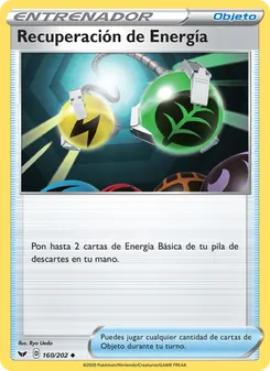 Carta Recuperación de Energía de la expansión Espada y Escudo, número 160/202