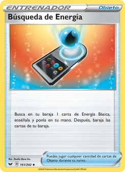 Carta Búsqueda de Energía de la expansión Espada y Escudo, número 161/202