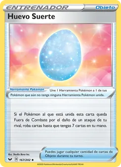 Carta Huevo Suerte de la expansión Espada y Escudo, número 167/202