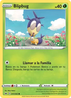 Carta Blipbug de la expansión Espada y Escudo, número 17/202