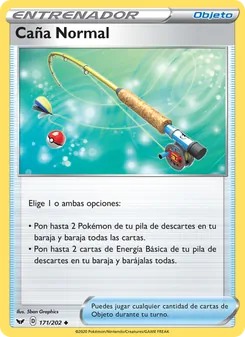 Carta Caña Normal de la expansión Espada y Escudo, número 171/202