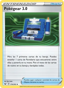 Carta Pokégear 3.0 de la expansión Espada y Escudo, número 174/202