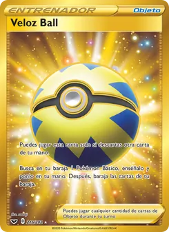 Carta Veloz Ball de la expansión Espada y Escudo, número 216/202