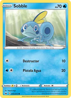 Carta Sobble de la expansión Espada y Escudo, número 55/202