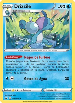 Carta Drizzile de la expansión Espada y Escudo, número 56/202