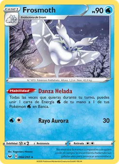Carta Frosmoth de la expansión Espada y Escudo, número 64/202