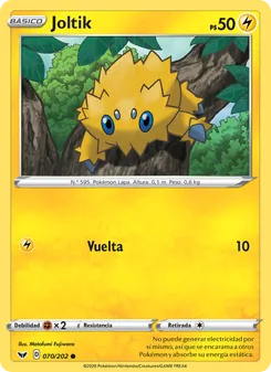 Carta Joltik de la expansión Espada y Escudo, número 70/202