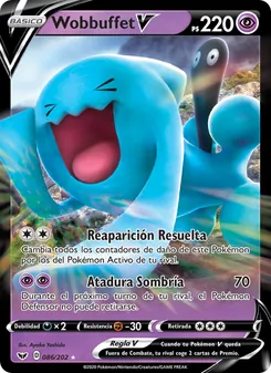 Carta Wobbuffet V de la expansión Espada y Escudo, número 86/202