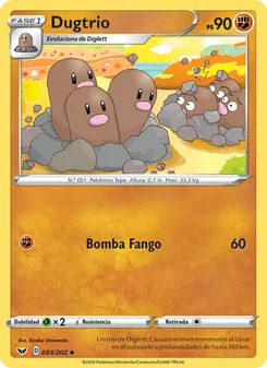 Carta Dugtrio de la expansión Espada y Escudo, número 93/202
